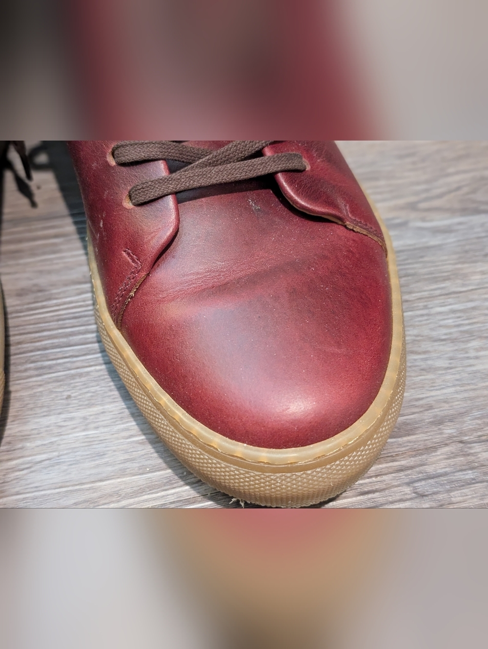 Goral and Son Low Top Leather Sneaker Burgandy-Brown Color - May Run Small - Picture 5 of 16